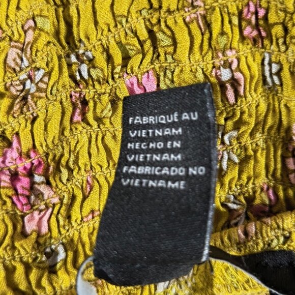 Forever 21 Summer Mustard Floral Of Shoulders Maxi Dress Women's Small - Picture 9 of 11